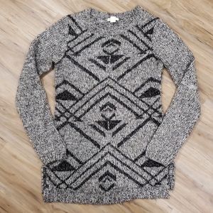 Black and gray maternity sweater
